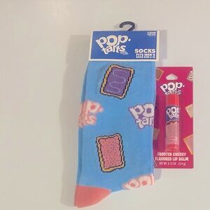 Fun Novelty Socks & Lip Balm Bundle Featuring Pop Tart Brands